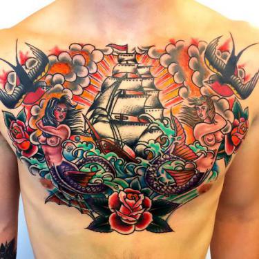 Best Traditional Chest Tattoo