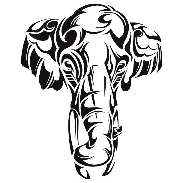 Great Abstract Elephant Tattoo Design