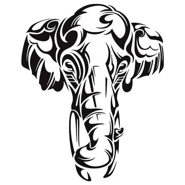 Great Abstract Elephant Tattoo
