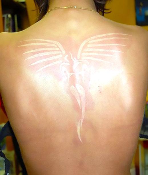Best White Ink Angel Tattoo Idea