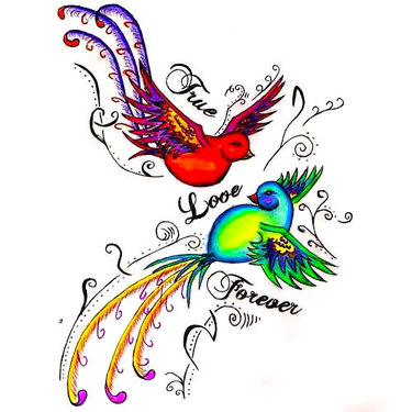 Love forerver Birds Tattoo