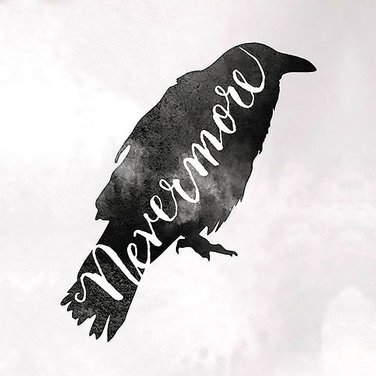 Nevermore Raven Tattoo Design