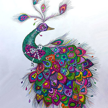 Vivid Peacock Tattoo