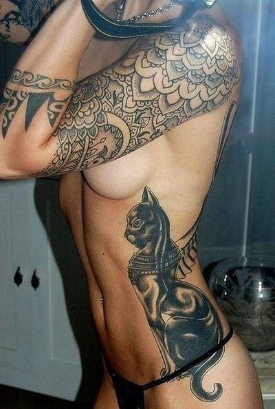 Sexy Egyptian Cat Tattoo Idea