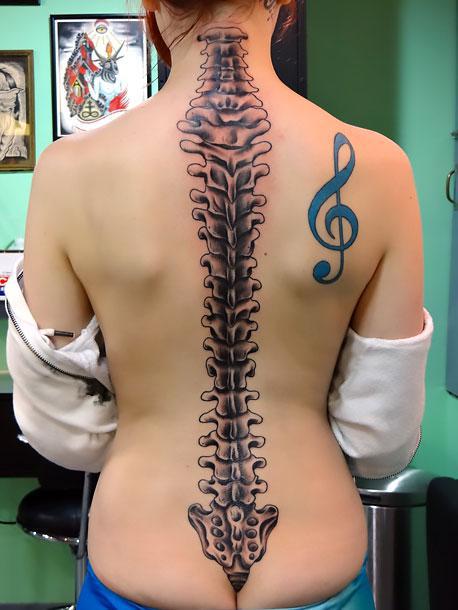 Big Spine Bone Tattoo Idea