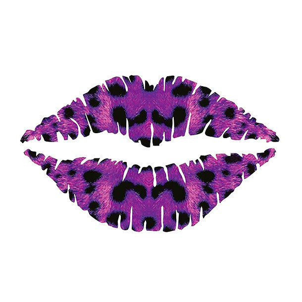 Purple Leopard Lips Tattoo Design