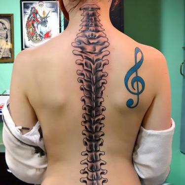 Big Spine Bone Tattoo