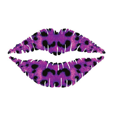 Purple Leopard Lips Tattoo