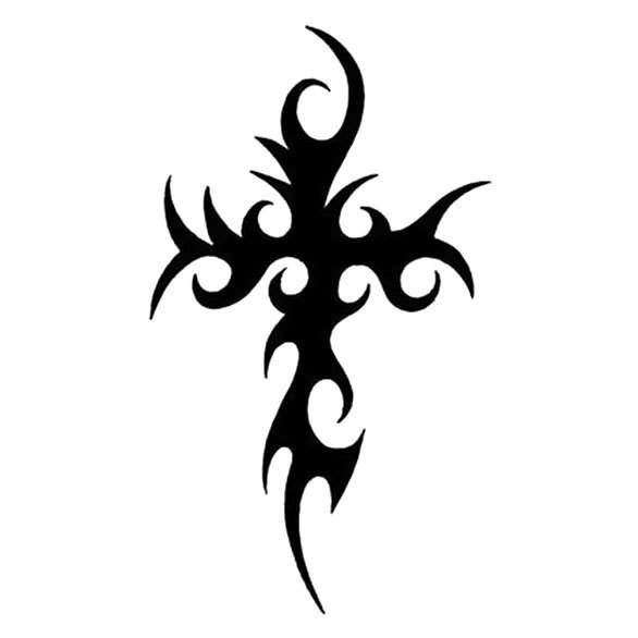 Simple Black Cross Tattoo Design