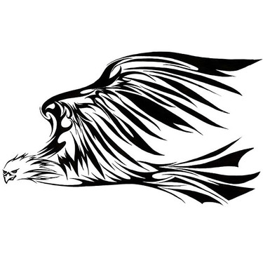 Tribal Eagle In Fly Tattoo