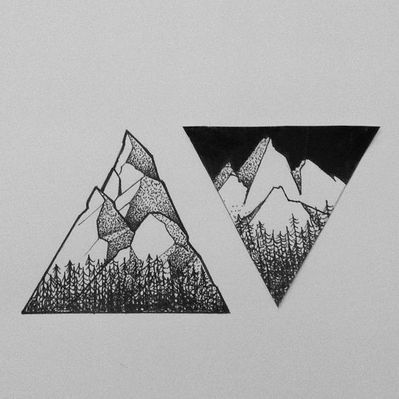 Cool Couples Mountains Tattoo Design