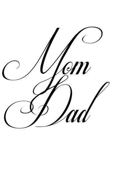 Beautiful Mom and Dad Lettering Tattoo Design