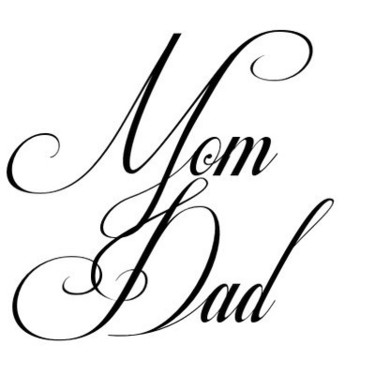 Beautiful Mom and Dad Lettering Tattoo