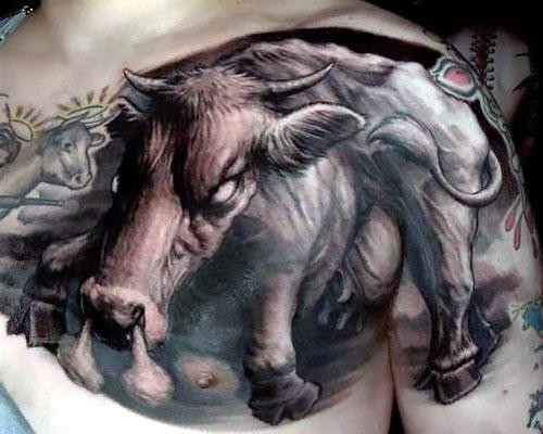 Awesome Raging Bull Tattoo Idea