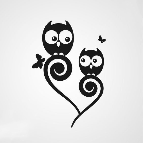 Lovely Mother Child Owls Tattoo Design