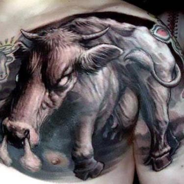 Awesome Raging Bull Tattoo
