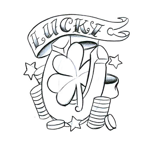 Lucky Clover Tattoo Design
