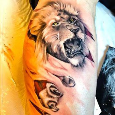 Bad 3D Lion Tattoo