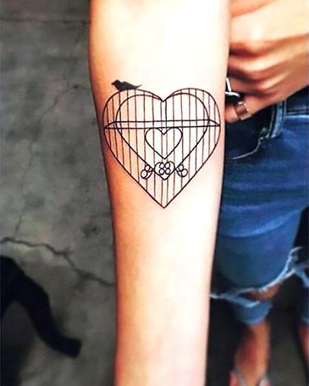 Birdcage Heart Tattoo Idea