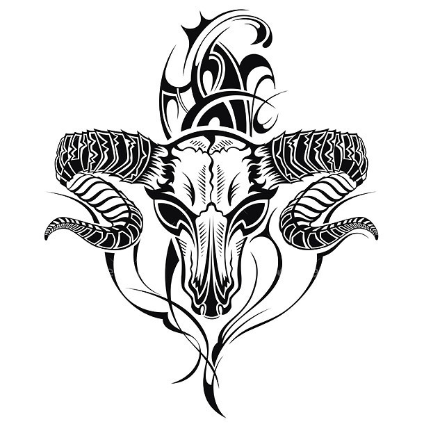 Badass Goat Tattoo Design