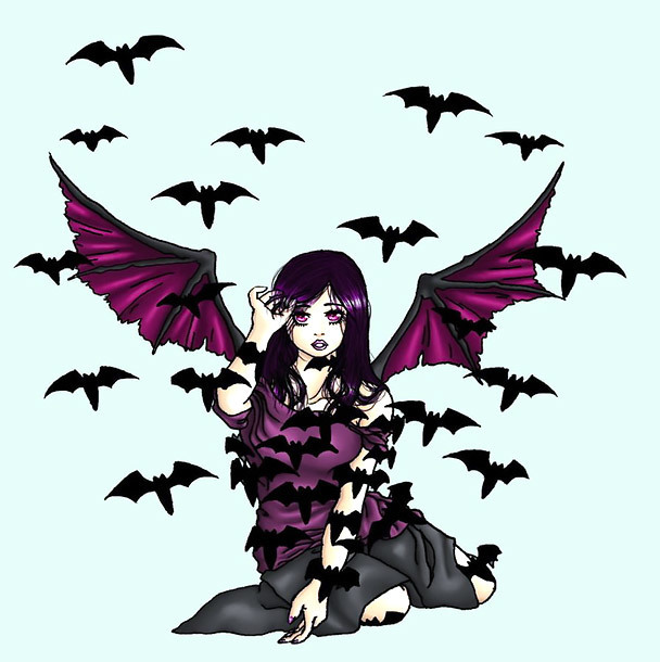 Bat Girl Tattoo Design