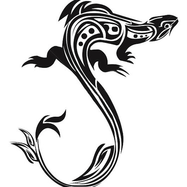 Cool Tribal Chameleon Tattoo