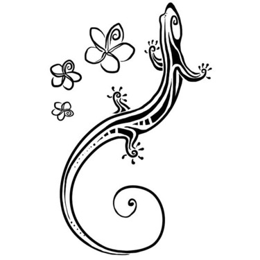 Elegant Gecko Tattoo