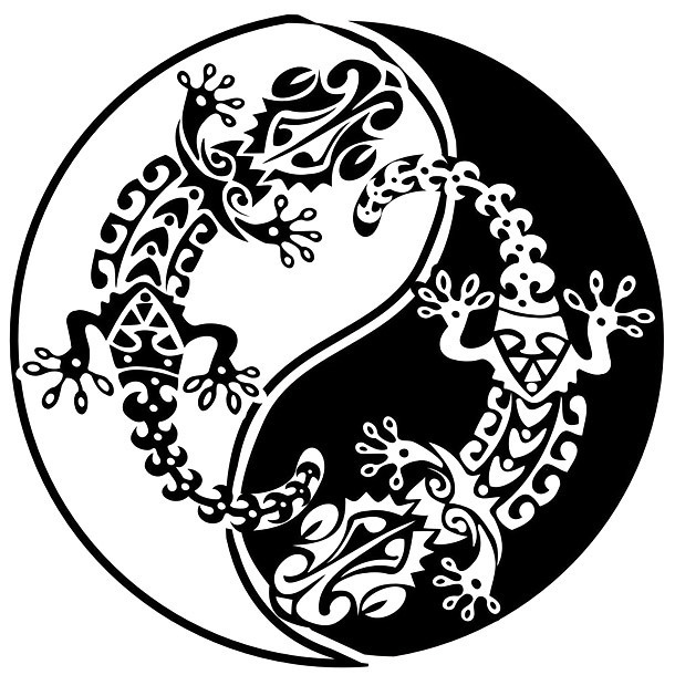 Gecko Yin Yang Tattoo Design