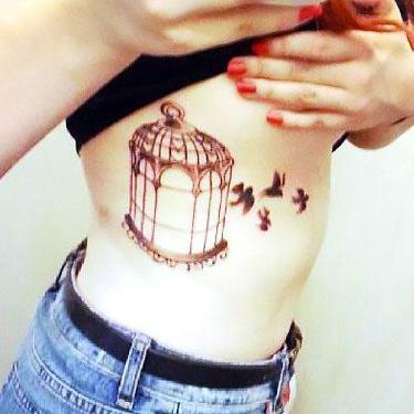 Birdcage on Side Tattoo