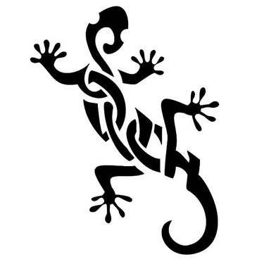 Nice Tribal Gecko Tattoo