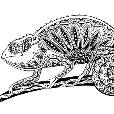 Ornate Chameleon Tattoo