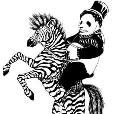 Panda Riding Zebra Tattoo
