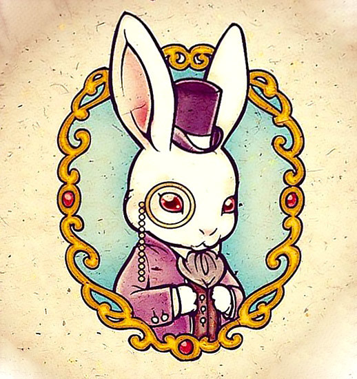Rabbit Portrait Tattoo Design