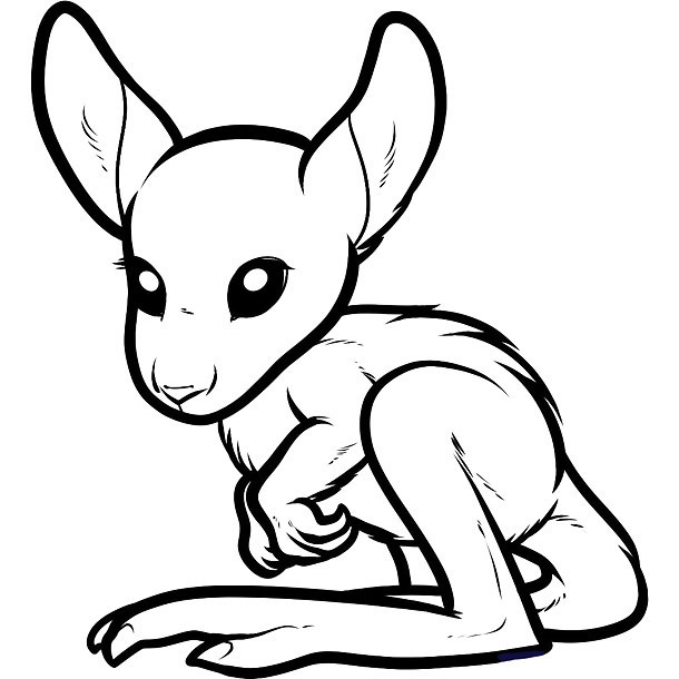 Cute Little Kangaroo Tattoo Design
