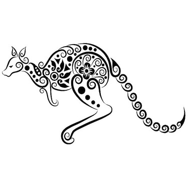 Decorative Kangaroo Tattoo