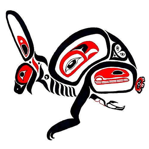 Haida Tribal Kangaroo Tattoo Design