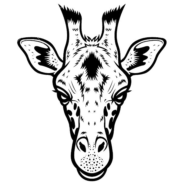 Simple Giraffe Head Tattoo Design