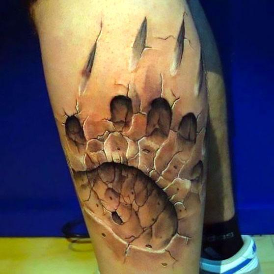 Bear Claws and Paw Print Tattoo Idea