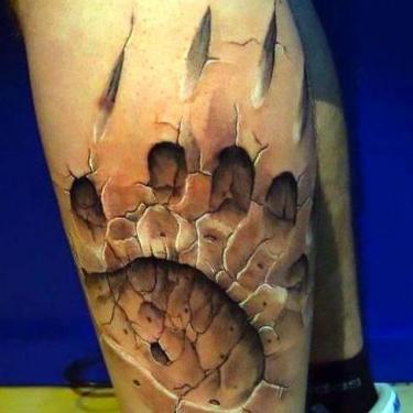 Bear Claws and Paw Print Tattoo