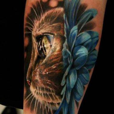 Flower Cat Tattoo