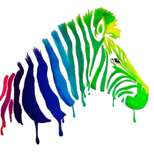 Colorful Zebra Tattoo Design