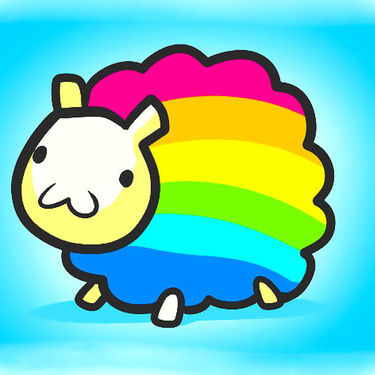 Funny Rainbow Sheep Tattoo