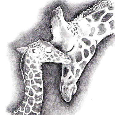 Mother and Daughter Giraffes Tattoo
