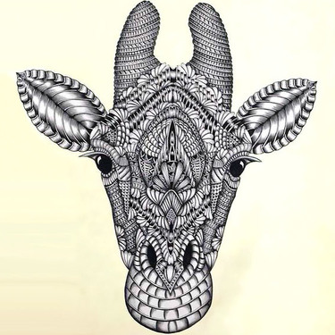 Ornate Giraffe Head Tattoo
