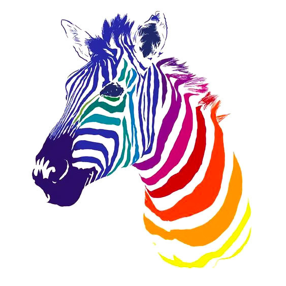 Rainbow Zebra Tattoo for Girls Tattoo Design