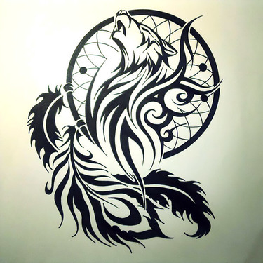 Wolf Tattoo Meaning. Tribal Wolf Sign