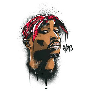 2pac Portrait In Sketch Style Tattoo