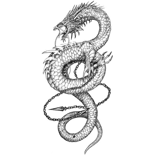 Awesome Chinese Dragon Tattoo Design
