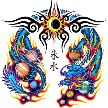 Chinese Tribal Dragon Tattoo