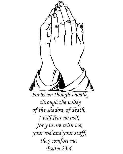Christian Prayer Psalm 23:4 Tattoo Design